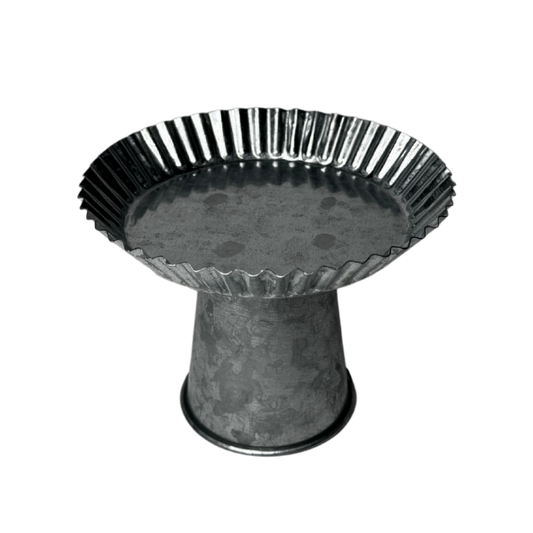Cake Stand - Galvanized Metal - Small Size