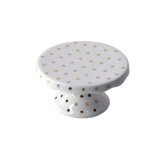 Cake Stand - Scalloped Polka Dots - Mini Size