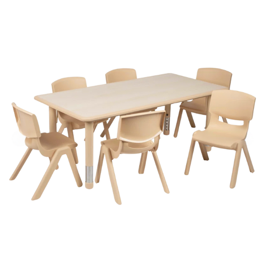 Furniture - Kids Table - Table + 6 Chairs - Large Size