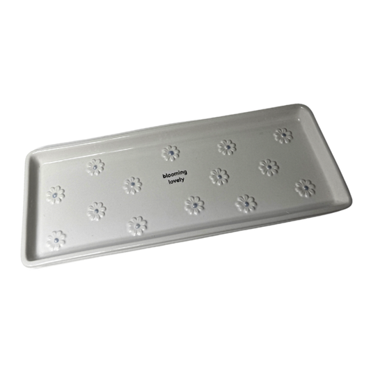 Tray - Blue Daisy Flowers - Medium Size